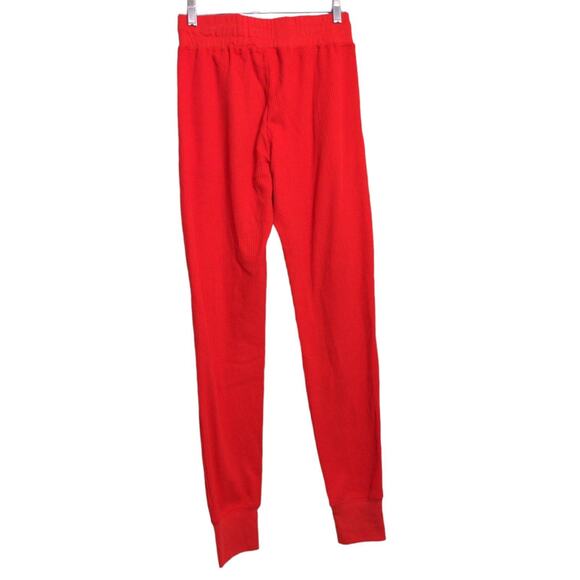 Zyia Active Womens Jogger Pants Red Waffle Knit High Rise Stretch Drawstring M - Picture 7 of 11